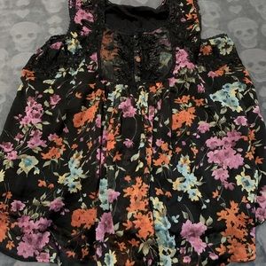 Floral and lace tank